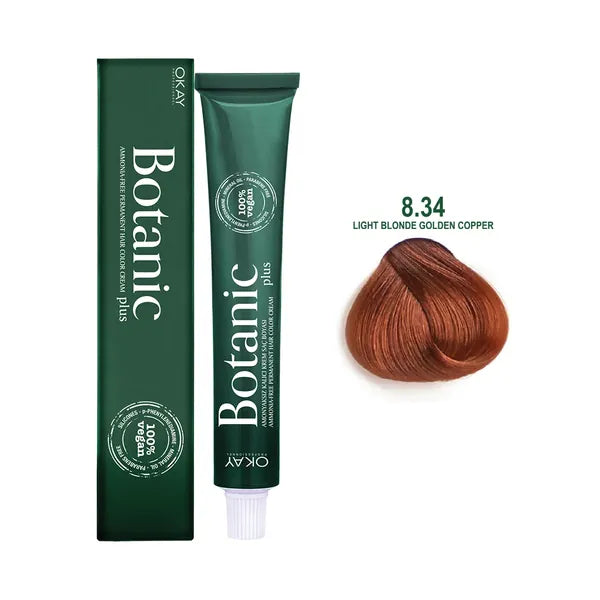 Botanic Hair Color Cream 8.34 - Light Blonde Golden Copper 60ml