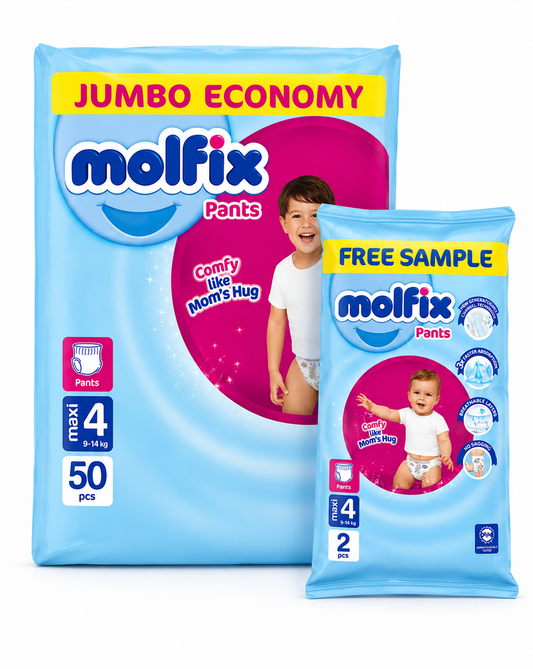 Molfix Baby Pants Jumbo Economy Maxi Size 4 (9-14kg) – 50 Pcs