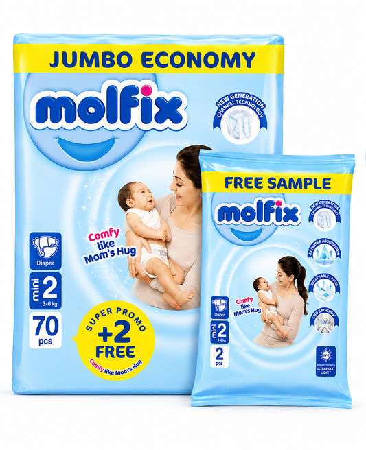 Molfix Baby Diaper Jumbo Economy Mini Size 2 (3-6kg) – 70 Pcs