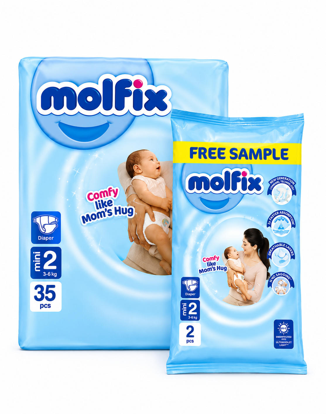 Molfix Baby Diaper Mini Size 2 (3-6kg) 35 Pcs