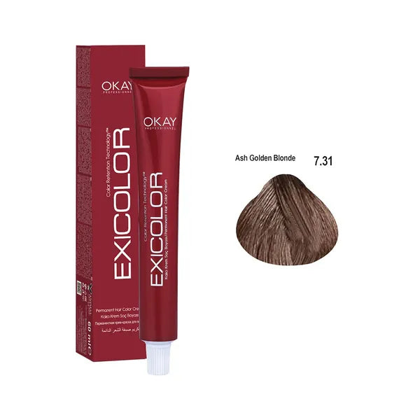 Exicolor Hair Color Cream 7.31 - Blonde Goden Ash 60ml