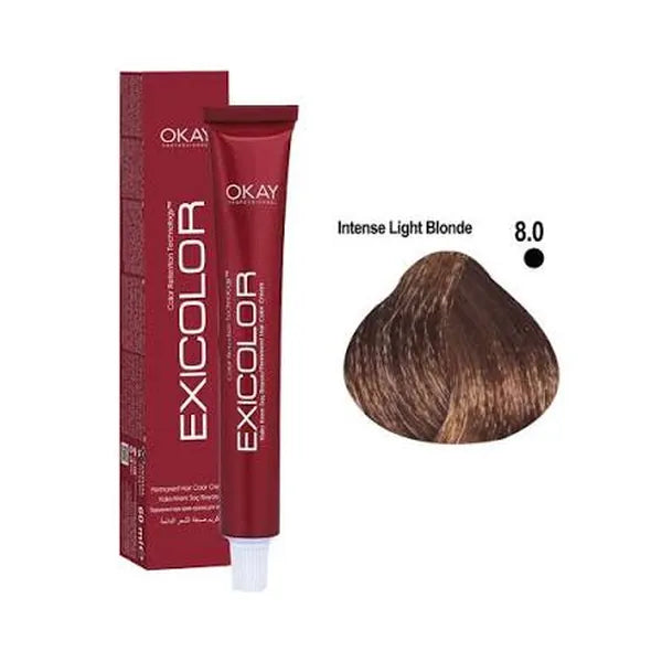 Exicolor Hair Color Cream 8.0 - Intense Light Blonde 60ml