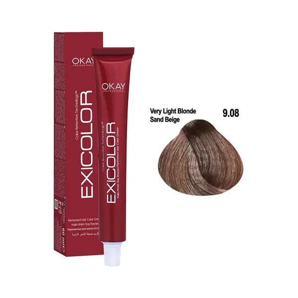 Exicolor Hair Color Cream 9.08 - Very Light Blonde Sand Beige 60ml