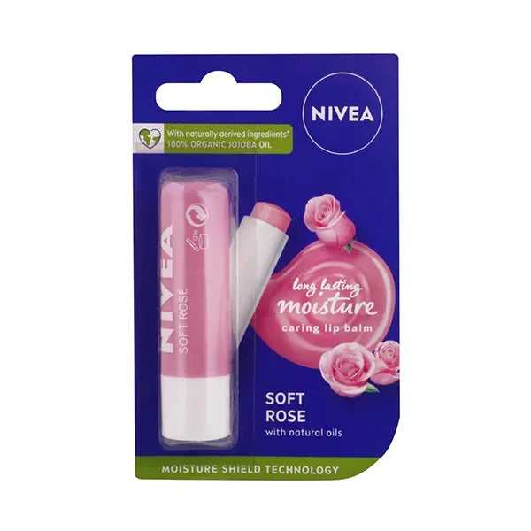 Nivea Lip Balm Origional Care Rose Long Lasting 45768