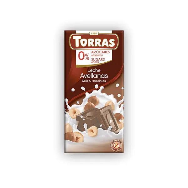 Torras Sugar Free Milk Chocolate with Hazelnut 75g