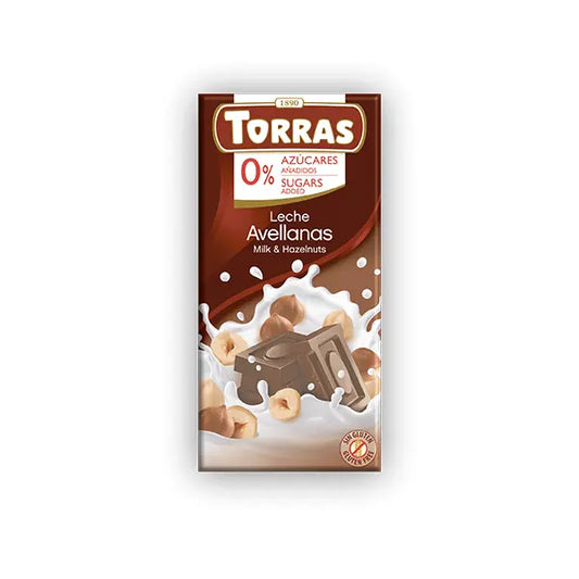 Torras Sugar Free Milk Chocolate with Hazelnut 75g