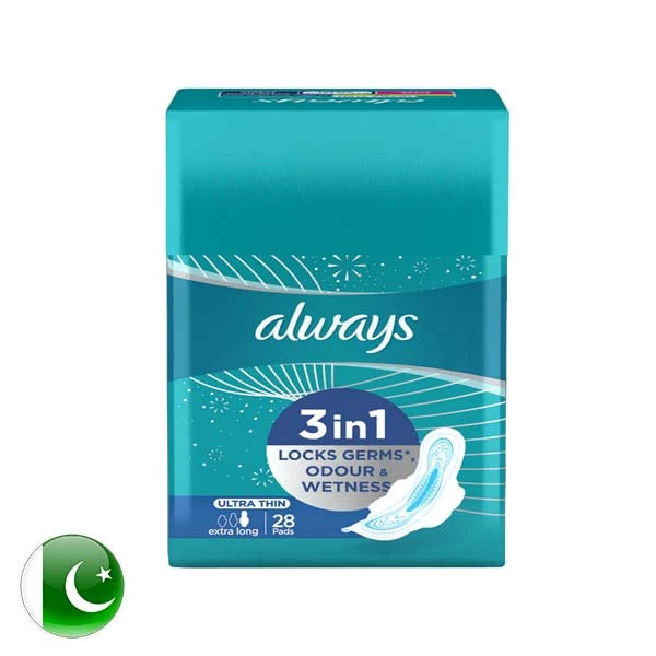 Always 3 in1 Locks Germs Odour Wetness 28pads