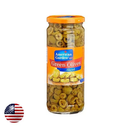 American Garden Green Olives Sliced 450g