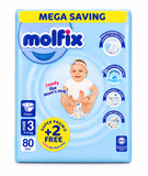 Molfix Baby Diaper Mega Saving Midi Size 3 (4-9kg) – 80 Pcs