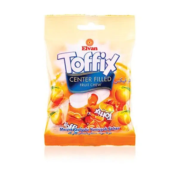Elvan Toffix Orange Center Filled Fruit Chew 90G