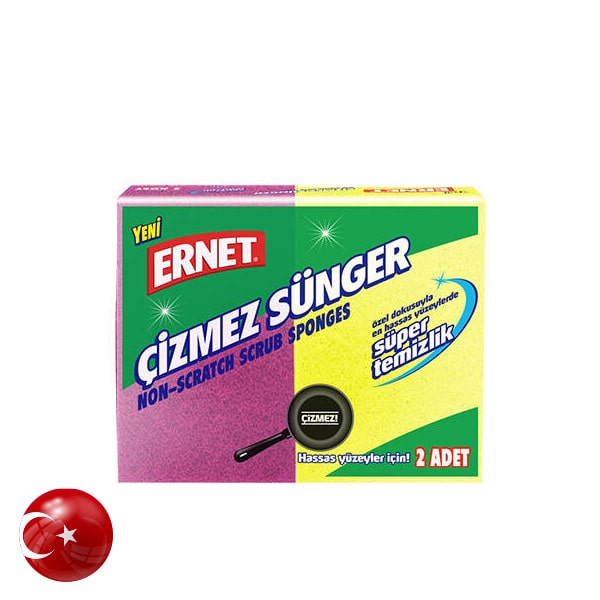 Ernet Cellulose Scrub Sponges 2Pcs 1095-E