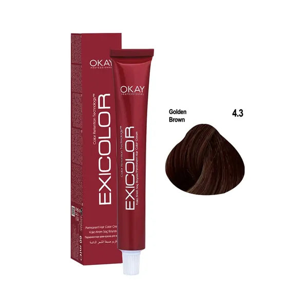 Exicolor Hair Color Cream 4.3 - Golden Brown 60ml
