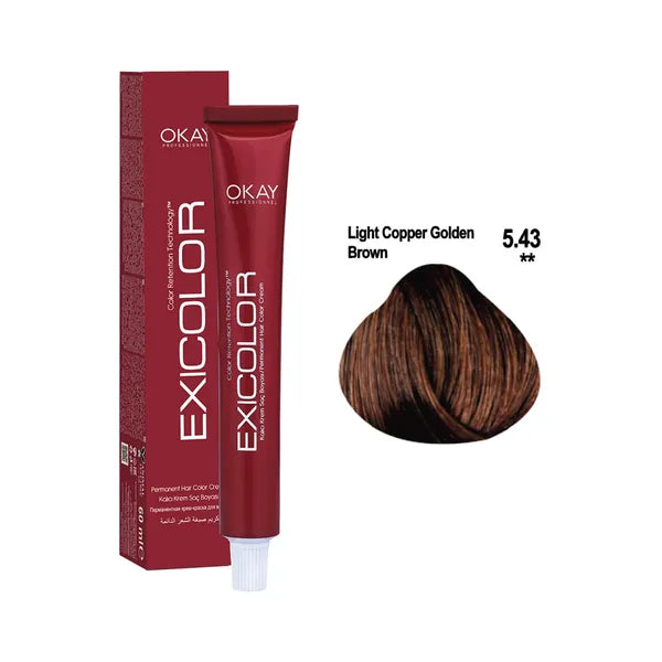 Exicolor Hair Color Cream 5.43 - Light Copper Golden Brown 60ml