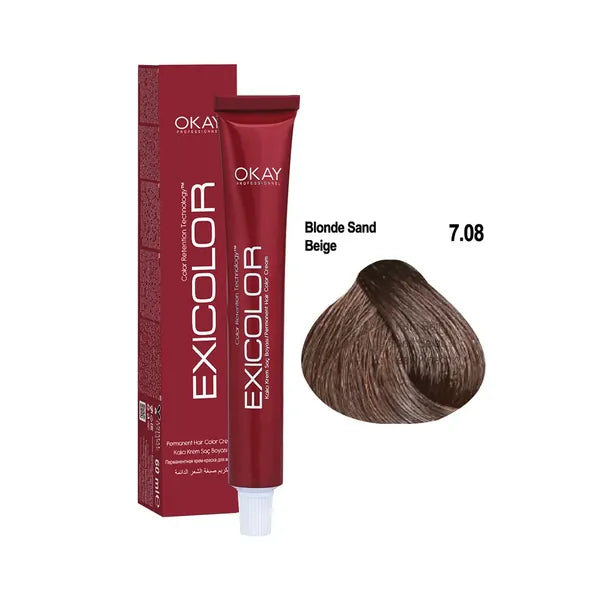 Exicolor Hair Color Cream 7.08 - Blonde Sand Beige 60ml