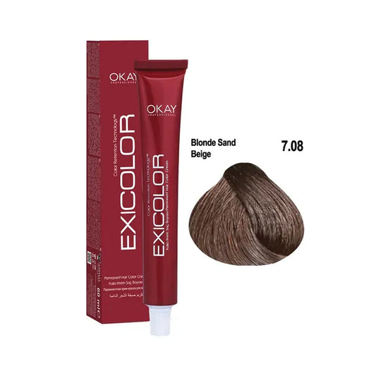 Exicolor Hair Color Cream 7.08 - Blonde Sand Beige 60ml