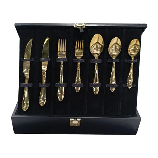 Four Islands Gold Plated 89Pcs Cutlery Box