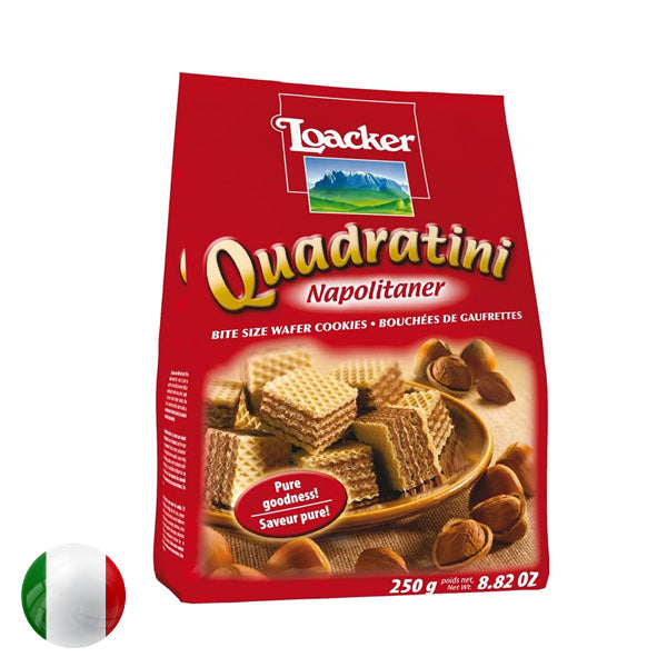 Loacker Quadratini Napolitaner Hazelnut 250Gm