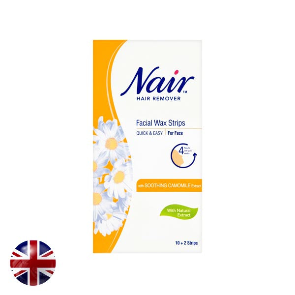 Nair Facial Wax Strips 12 pcs