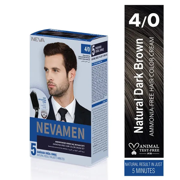 Neva Men Hair CoIor 4/0 - Dark Brown 40 ml