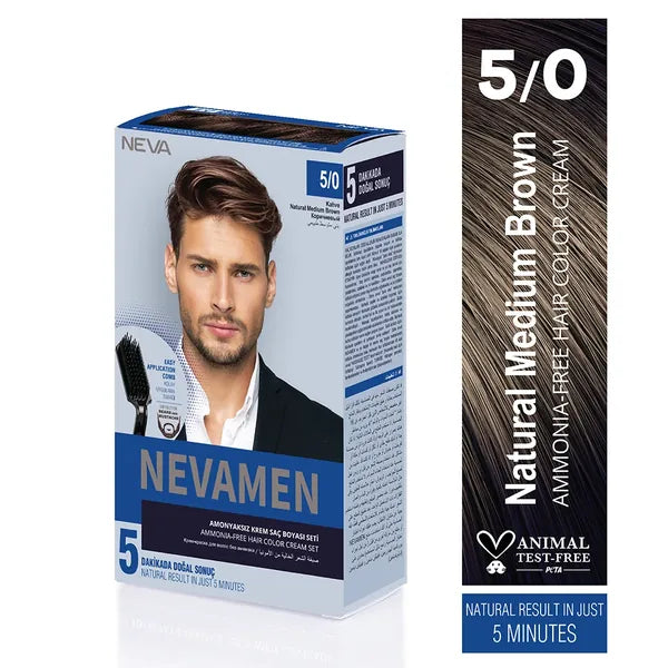 Neva Men Hair CoIor 5/0-Medium Brown 40 ml