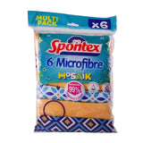 Spontex Mosaik Microfibre Cloth Pack of 6