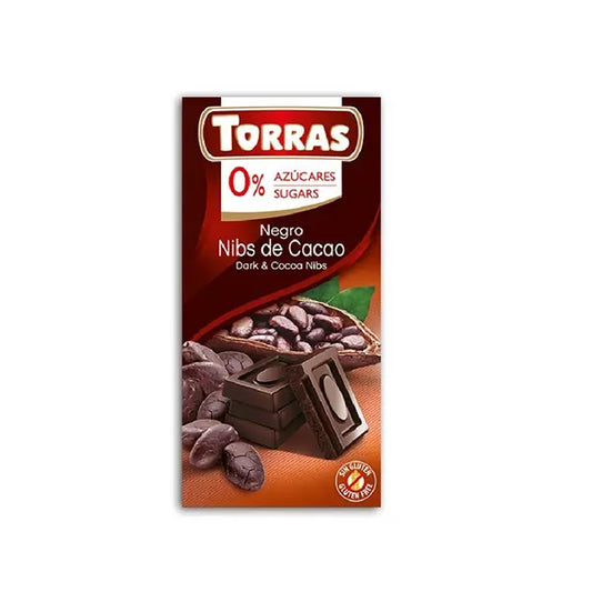 Toras  dark chocolate with cocoa nibs 75g