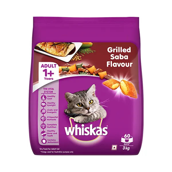 Whiskas Grilled Saba Flavour Cat Food 3Kg