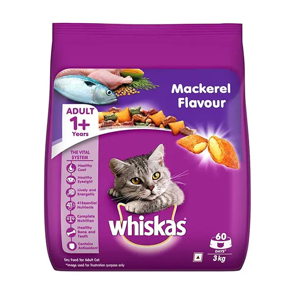 Whiskas Mackeral Flavour Cat Food 3Kg