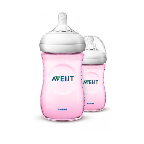 Avent Natural PP 260ml Bottle PK2 (Pink )