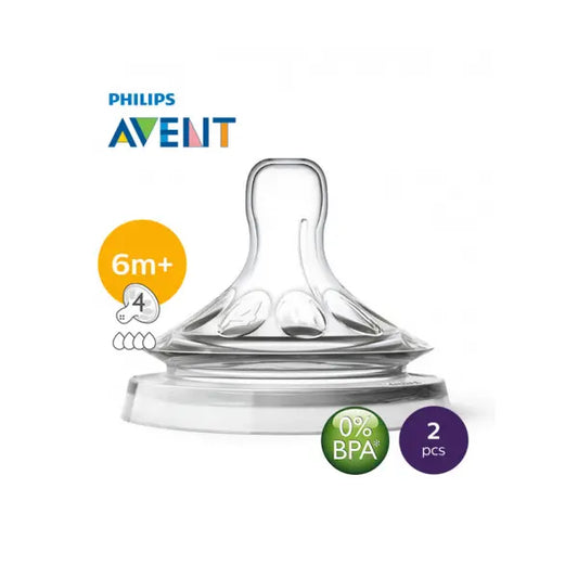 Avent Philips Natural Teat Fast Flow 6M+4H SCF654/23