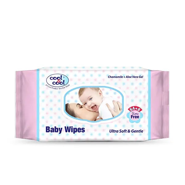 Cool & Cool Baby Wipes 64+8'S