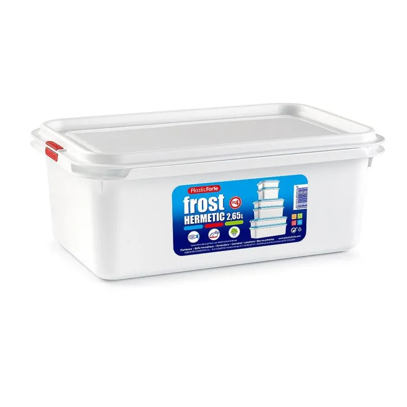 Plastic Forte Food Containrer Frost No.5 2350 Ml Rect.Transparent 11880