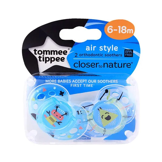 Tommee Tippee 2PK Air Style Soothers 6-18m