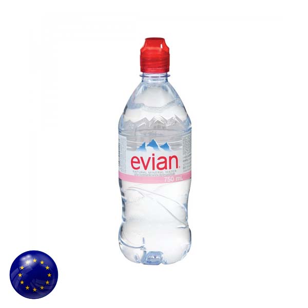 Evian Natural Mineral Water 750ML Sports Cap